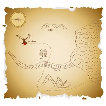 Treasure map Stock Illustration