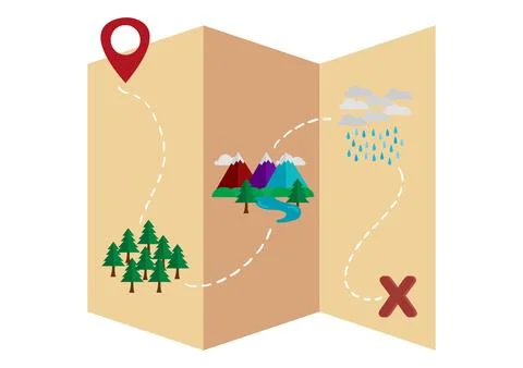 Treasure map illustration Stock Illustration
