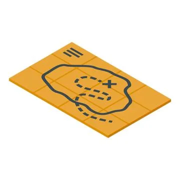 Treasure map showing path to treasure island with a cross marking the spot Stock Illustration