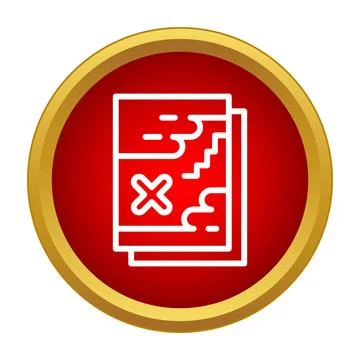 Treasure map showing x marking the spot on a red background 스톡 일러스트