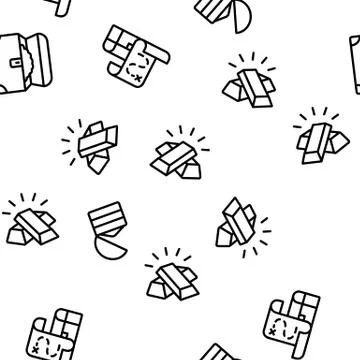 Treasure Pirate Gold Vector Seamless Pattern Stock Illustration