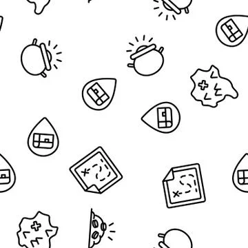 Treasure Pirate Gold Vector Seamless Pattern Stock Illustration