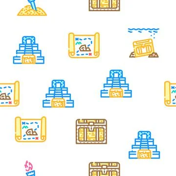 Treasure Precious And Antique vector seamless pattern イラスト素材
