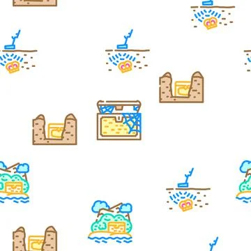 Treasure Precious And Antique vector seamless pattern Stock Illustration
