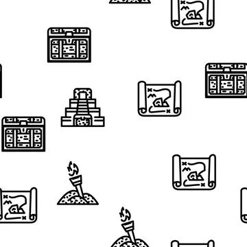 Treasure Precious And Antique vector seamless pattern イラスト素材