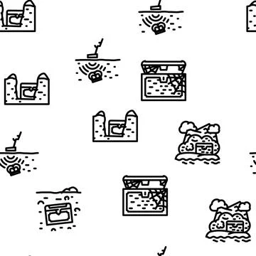 Treasure Precious And Antique vector seamless pattern Stock Illustration