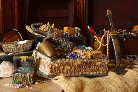 Treasure trunks Stock Photos