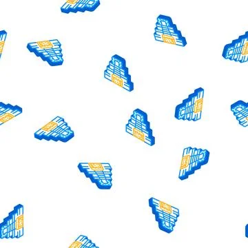Treasures of incas isometric icon seamless pattern Stock Illustration