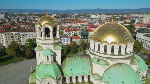Treasures of Sofia, Bulgaria: Cinematic Views of Alexander Nevski Cathedral Stock Footage 289924099