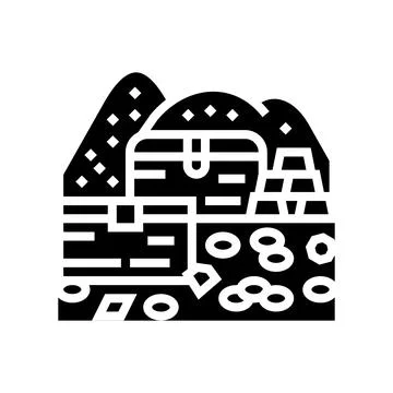 Treasury chest glyph icon vector illustration Stock Illustration