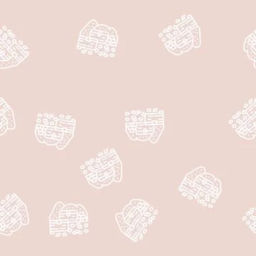 Treasury chest line seamless pattern Stock Illustration
