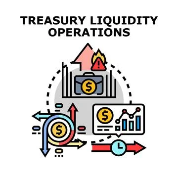 Treasury liquidity operations management planning concept illustration Stock Illustration