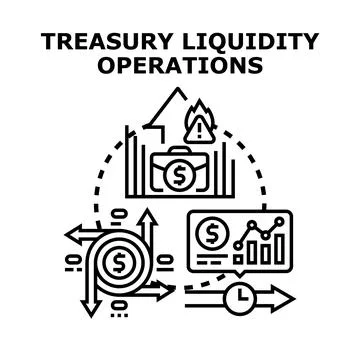 Treasury liquidity operations management planning concept illustration Stock Illustration