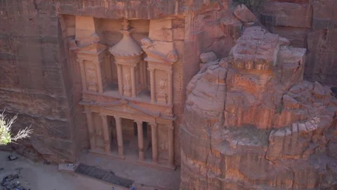 The Treasury In Petra From Above Stock Footage 248725208