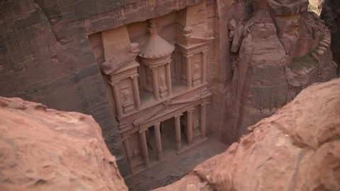 The Treasury in Petra slow motion Stock Footage 303399490