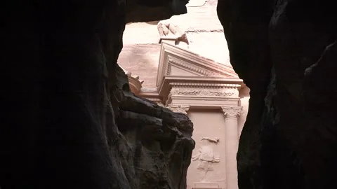The Treasury in Petra slow motion Stock Footage 303655310