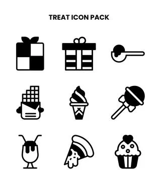 Treat DuoTone Vector Icons Pack Stock Illustration