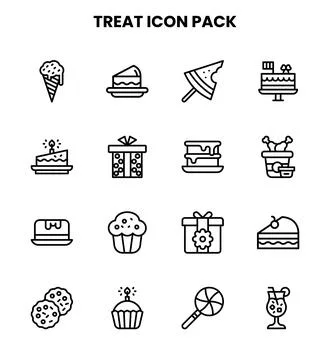 Treat Line Vector Icons Pack Ilustración de archivo