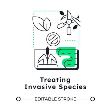 Treating invasive species modern linear concept icon Stock Illustration
