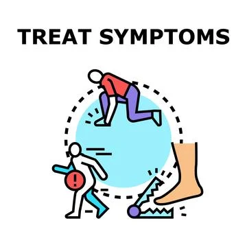 Treating symptoms rather than addressing underlying causes concept Stock Illustration