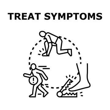 Treating symptoms rather than addressing underlying causes concept Stock Illustration
