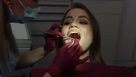 Treating teeth, Checkup teeth, Dental check-up Stock Footage 246503718
