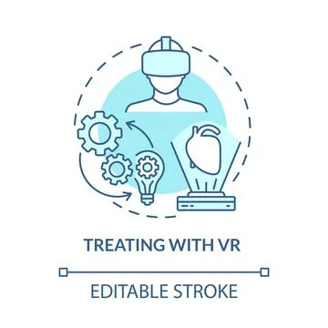 Treating with VR blue concept icon Stock-Illustration