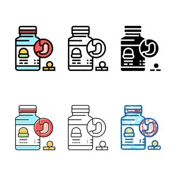 Treatment digestion system multipack color icon vector Stock Illustration