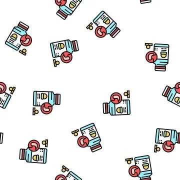 Treatment digestion system vector seamless pattern Illustrazione stock