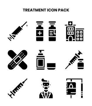 Treatment Glyph Vector Icons Pack イラスト素材