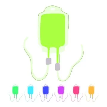 Treatment iv drip bag vector cartoon graphic Stock Illustration