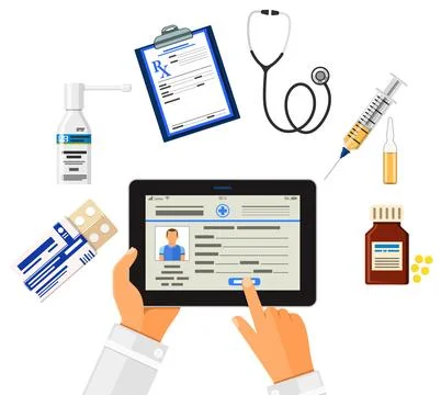 Treatment online concept Stock Illustration