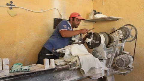 Treatment of onyx on a machine-tool Video stock 8567520
