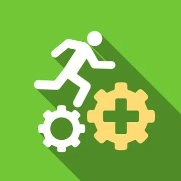 Treatment Process Flat Long Shadow Square Icon Illustrazione stock