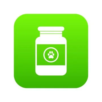 Treatment solution for animals icon digital green Stock Illustration
