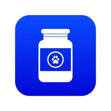 Treatment solution for animals icon digital blue Stock Illustration