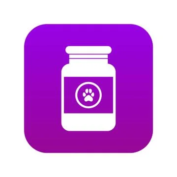 Treatment solution for animals icon digital purple Stock Illustration