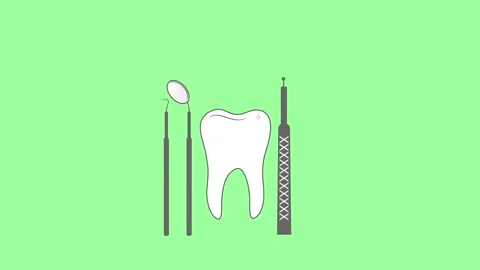 Treatment of the tooth. A dentist's tool. A simple animated icon. Stock Footage 161075192