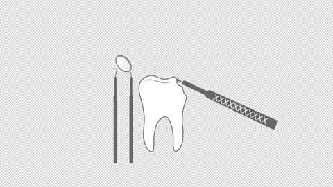 Treatment of the tooth. A dentist's tool. A simple animated icon. Stock Footage 161075199
