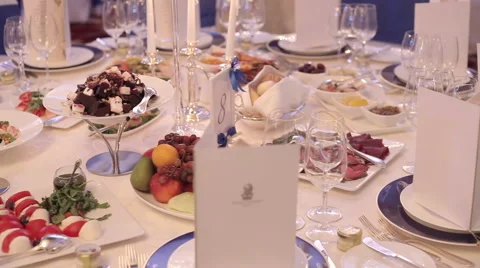 Treats for the wedding table Stock Footage 56721009
