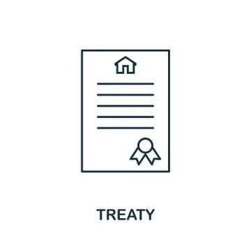 Treaty icon. Simple element illustration. Treaty outline icon design from real Illustrazione stock