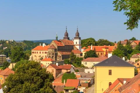 Trebic, old monastery and st. procopus basilica (a unesco world heritage site Stock Photos