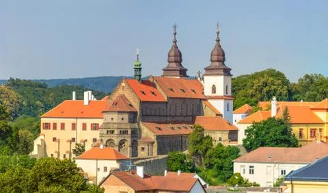 Trebic, old monastery and st. procopus basilica (a unesco world heritage site Stock Photos