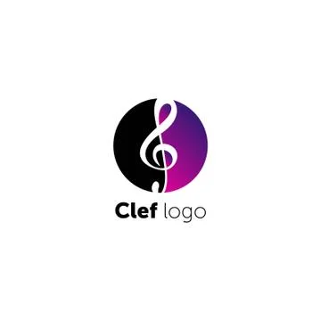 Treble Clef Abstract Vector Symbol Icon or Logo Template Illustrazione stock