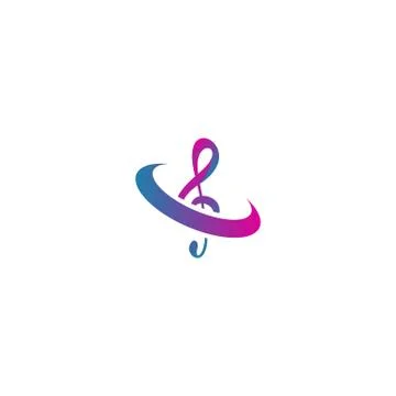 Treble Clef Abstract Vector Symbol Icon or Logo Template Stock Illustration
