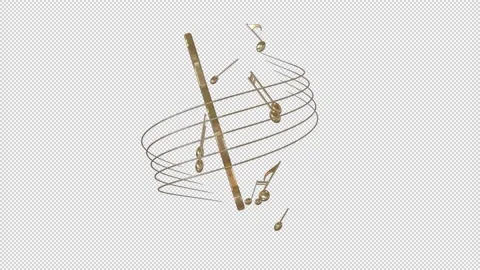 Treble clef and musical notes on a transparent alpha channel 動画素材 171362365