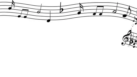 Treble clef and musical notes on a white background. Design. Stock Illustration