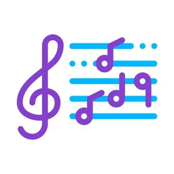 Treble Clef And Musical Notes Opera Element Vector Illustrazione stock