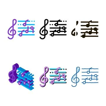 Treble clef and musical notes opera element vector variations Illustrazione stock