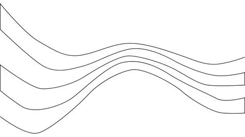 A treble clef and notes are drawn by a single black line on a white backgroun 库存插图